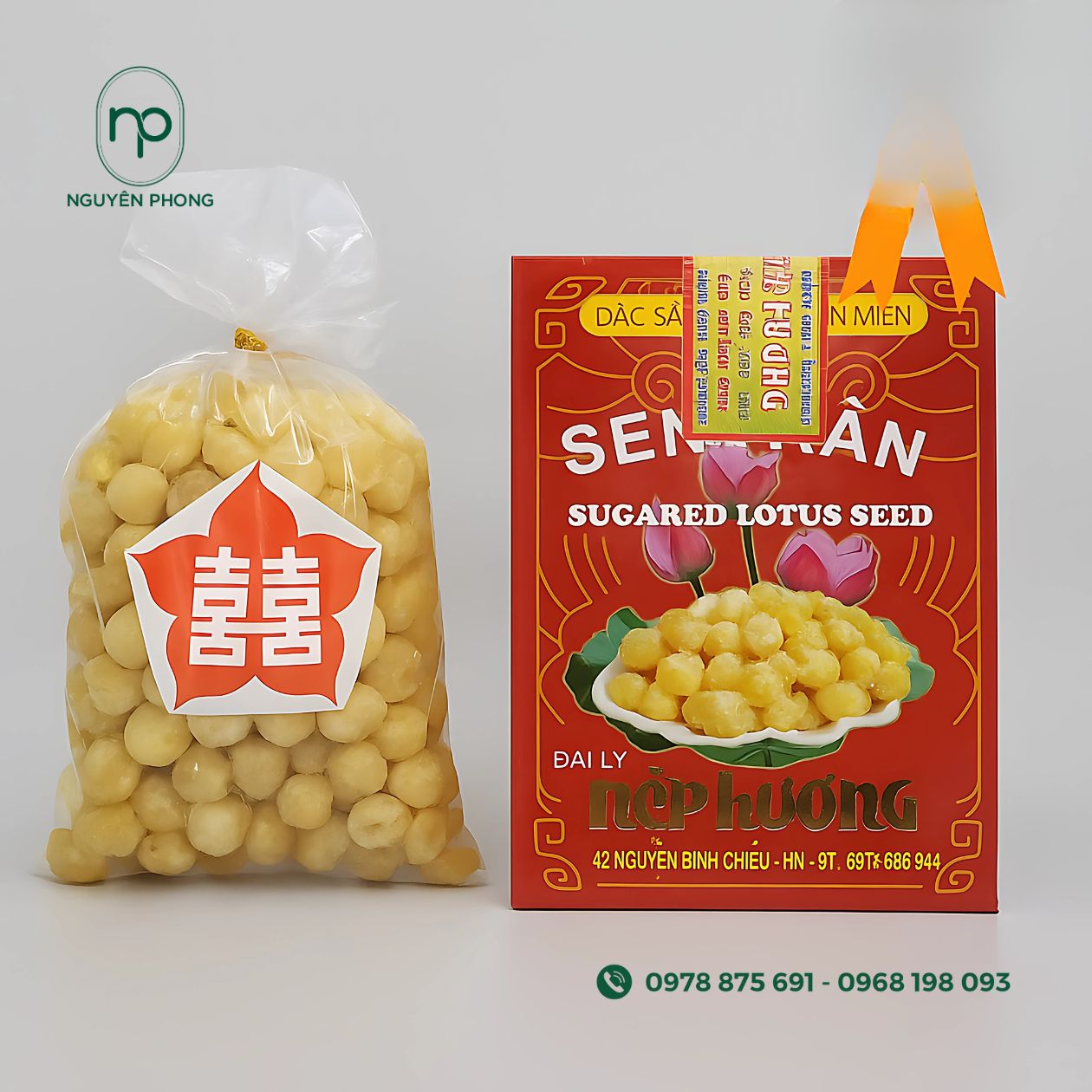 Mẫu tem dán mứt hạt sen